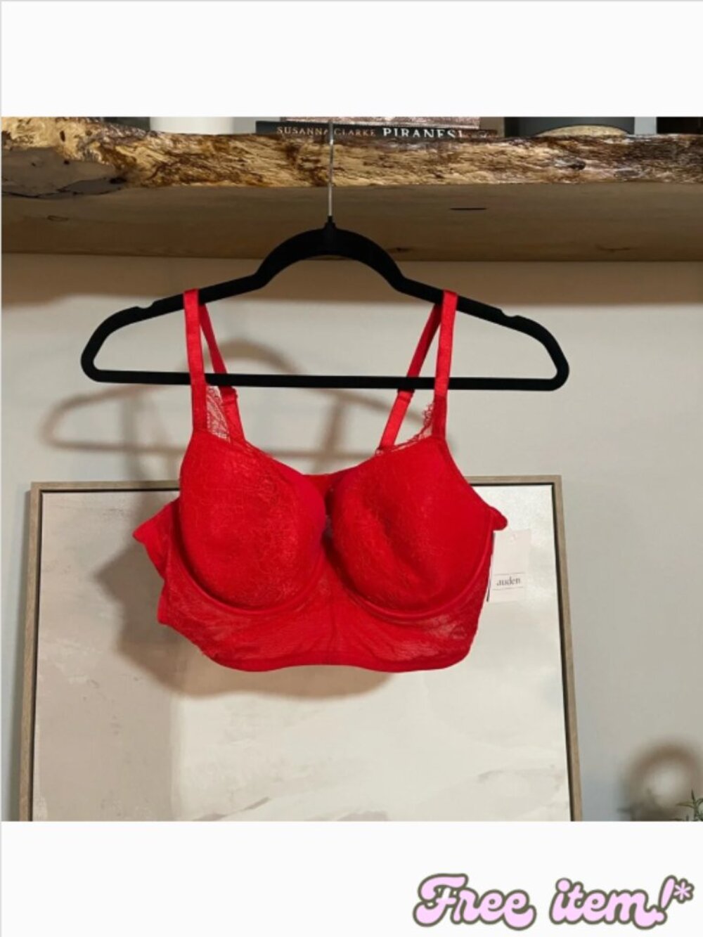 NWT Auden Vibrant Red Lace Bra